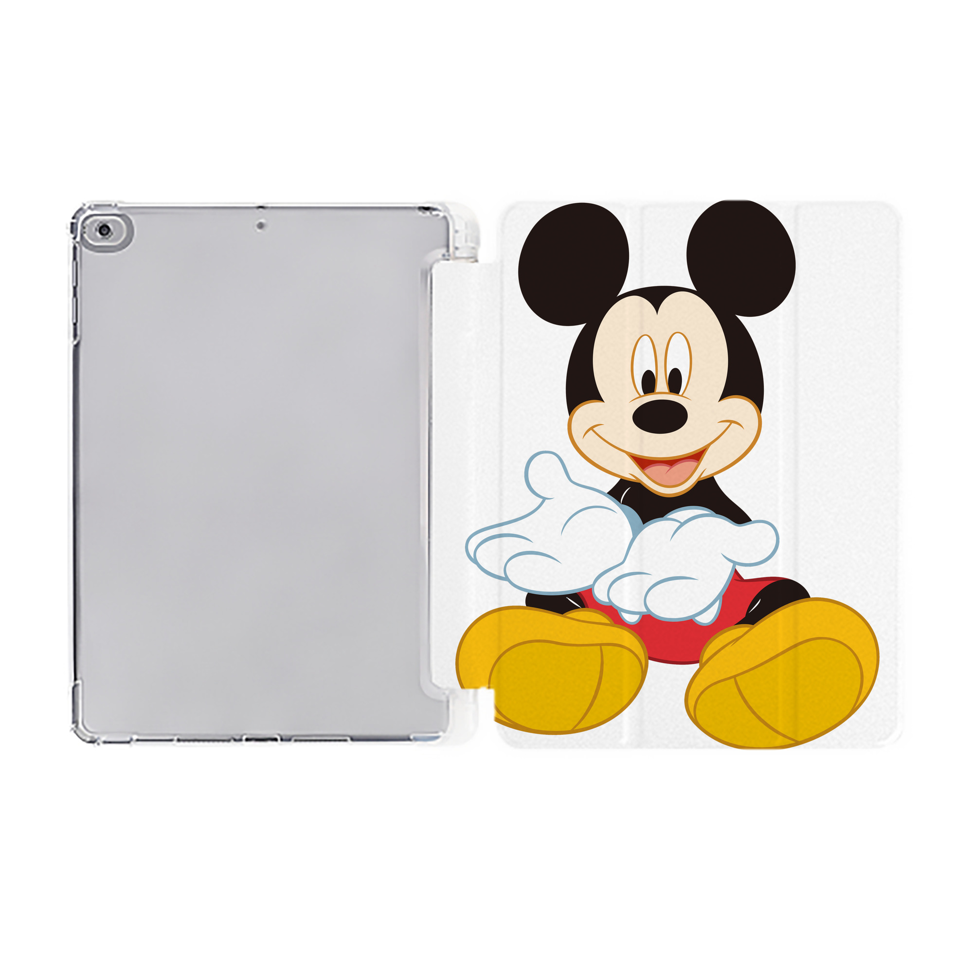 （画像用） ミッキーマウス Mickey Mouse IPad ケース ペン収納付き 三つ折りスタンド PUレザー×シリコン 対応機種9.5/10.5/10.9インチ